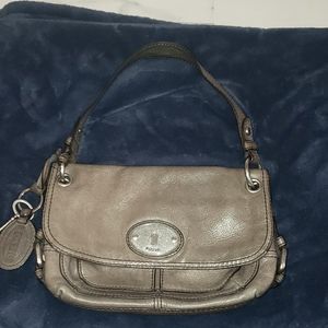 Small gray Fossil shoulder purse